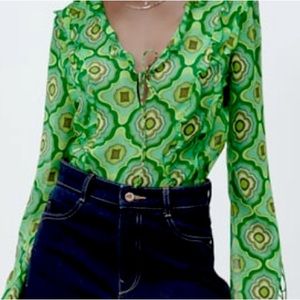 Zara Geometric Print Blouse